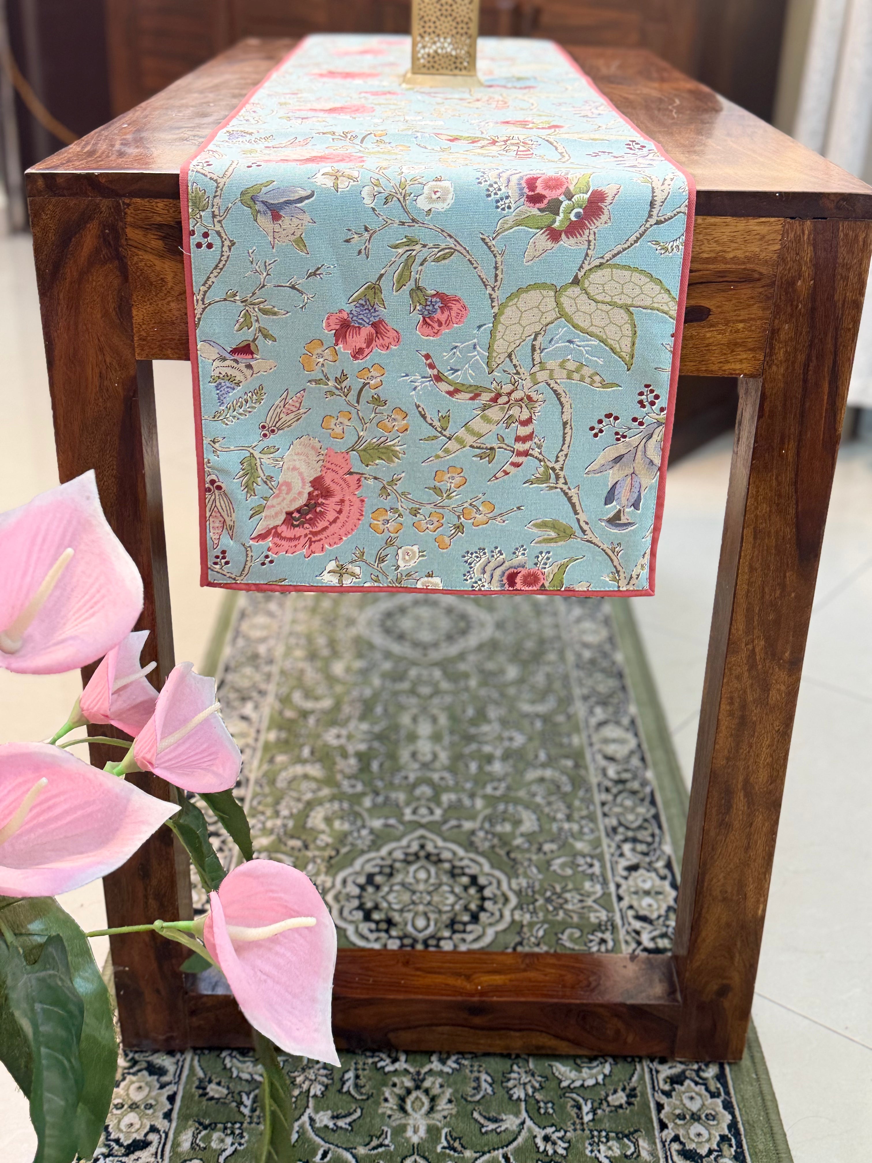 Canvas Printed Runners ( Blue Anokhi Print )