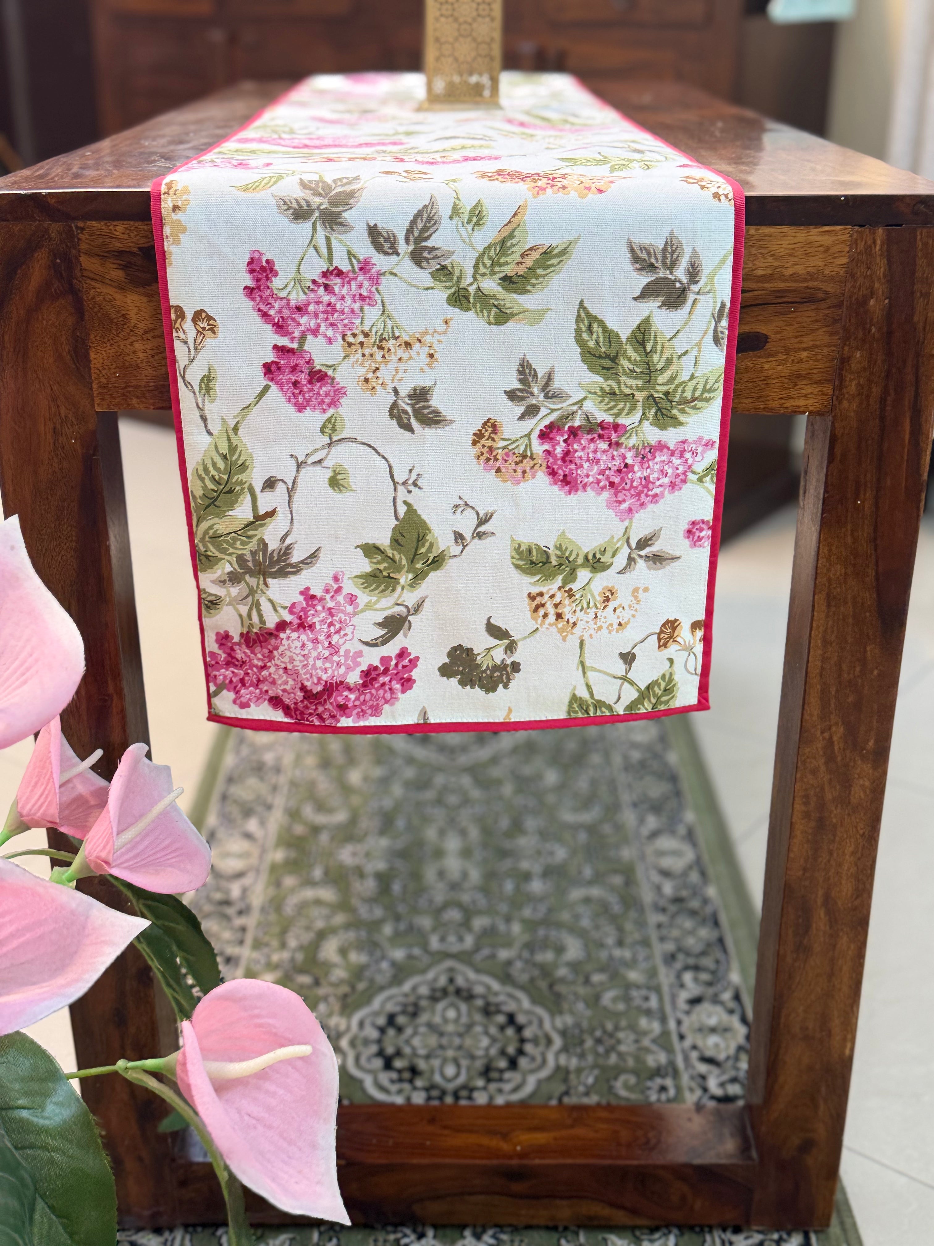 Canvas Printed Runners ( Pink & Yellow Florets Print )