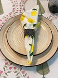 Napkin Rings Beaded Square ( Black & Golden) Set of 6