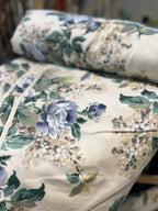 Mul Cotton Dohar ( Cream Bloom Floral Print )