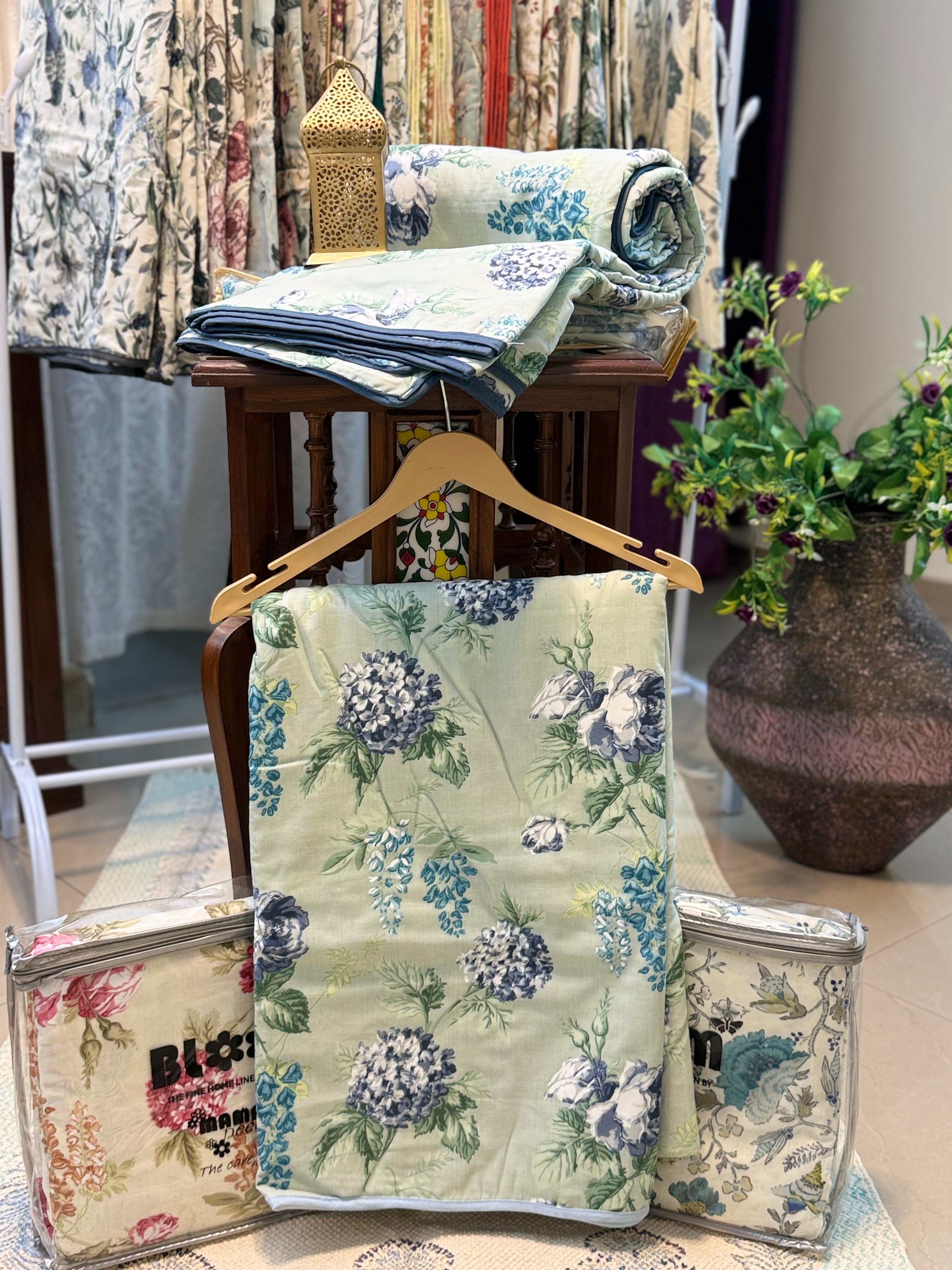 Mul Cotton Dohar (Sage Green Floral Print)