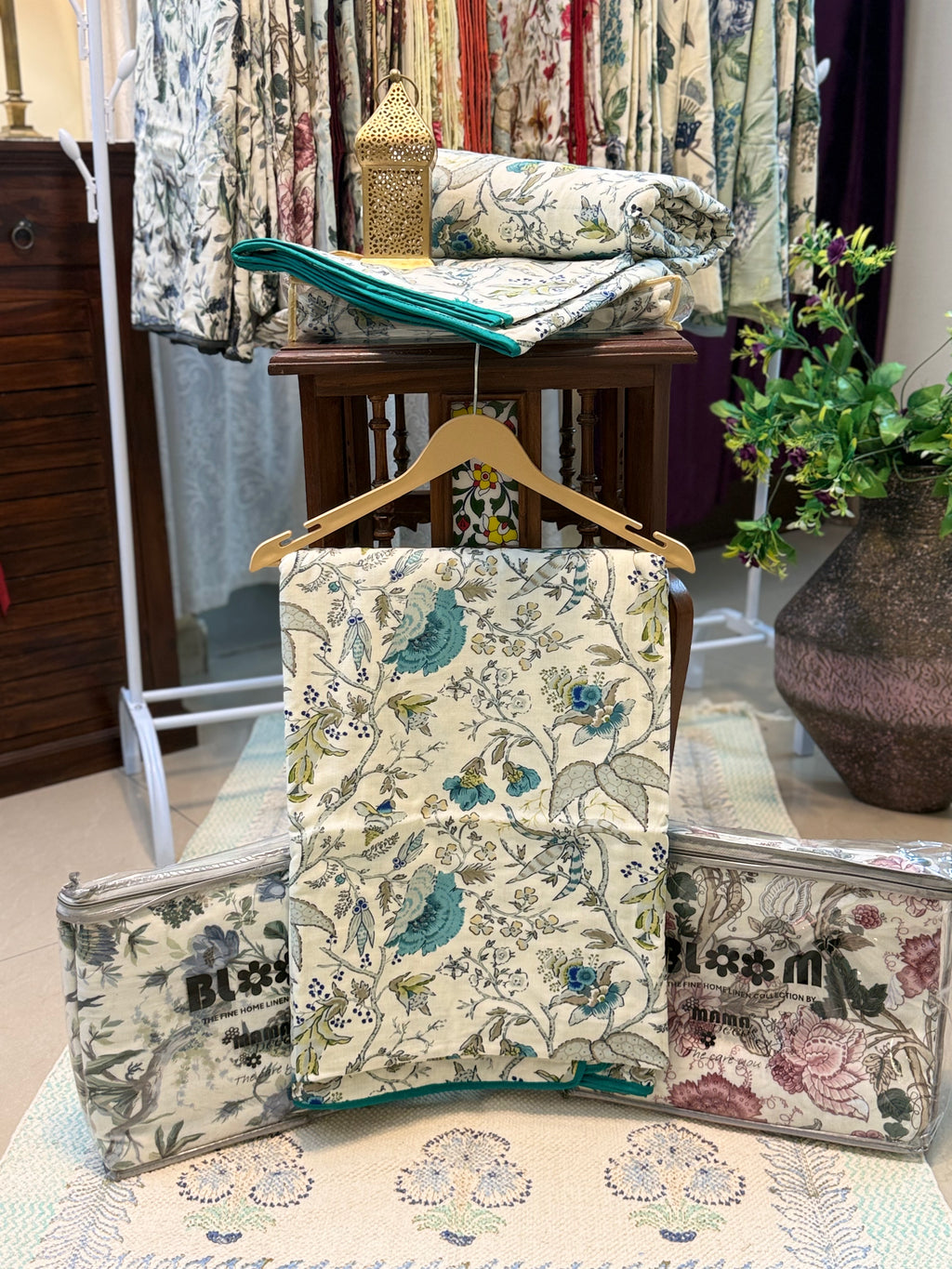 Mul Cotton Dohar (Blue Bel Print)