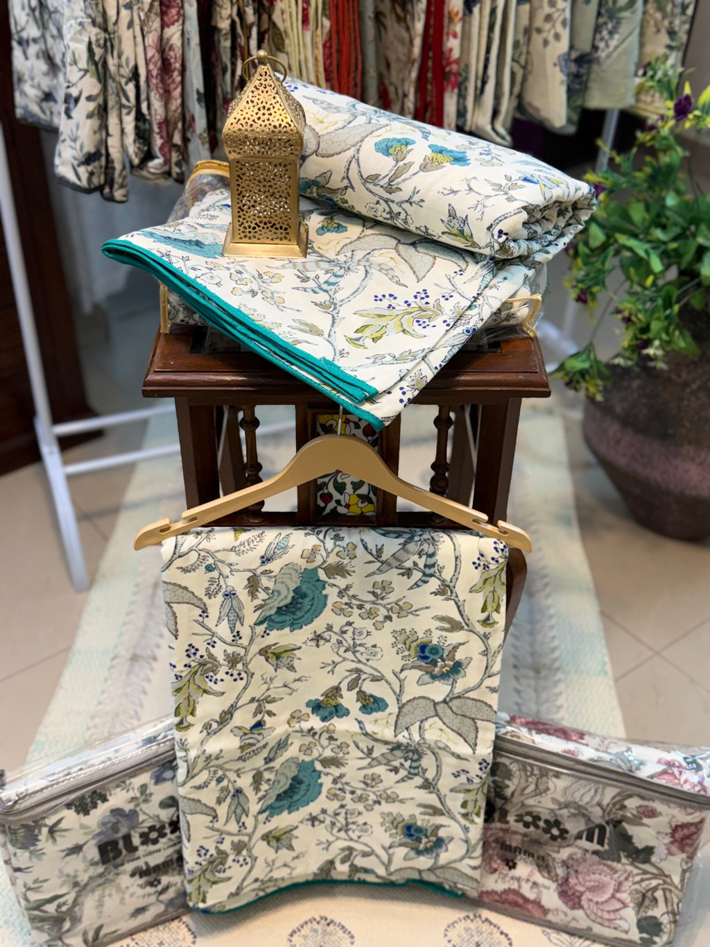Mul Cotton Dohar (Blue Bel Print)