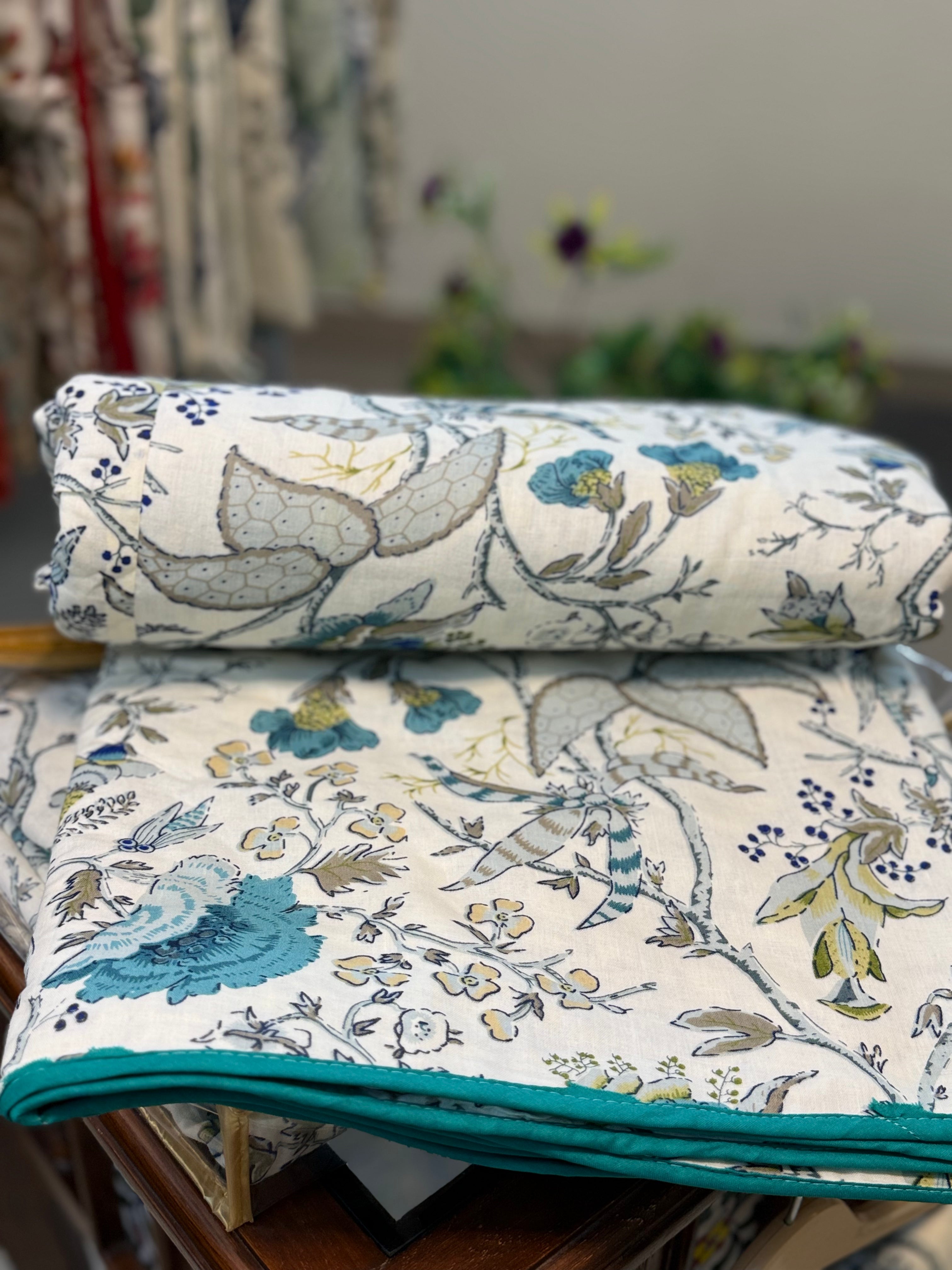Mul Cotton Dohar (Blue Bel Print)