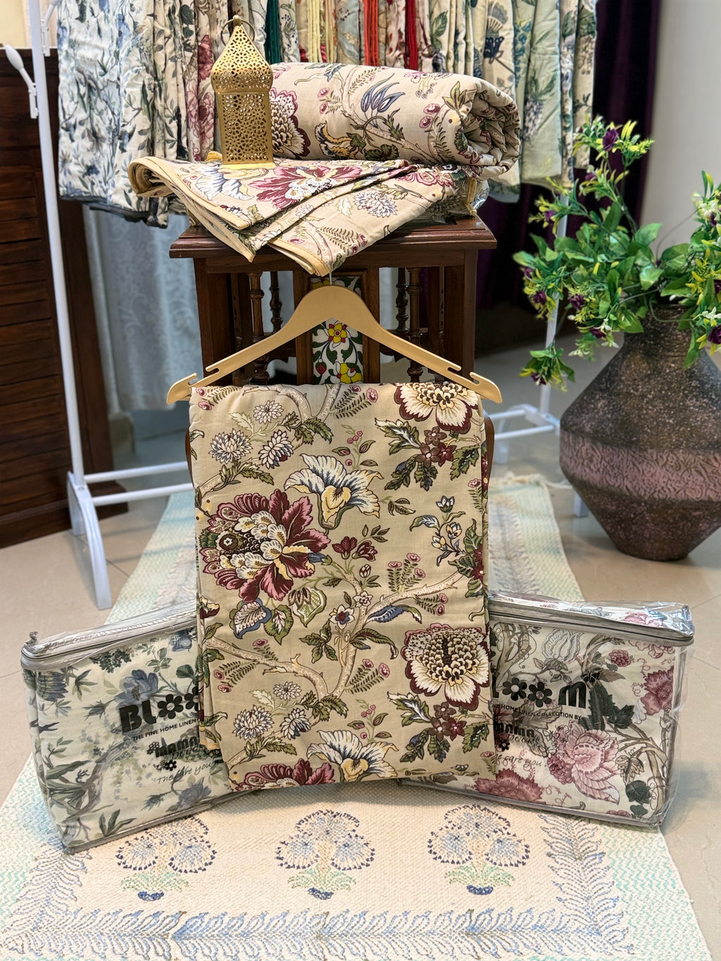 Mul Cotton Dohar (Brown Floral Paradise)