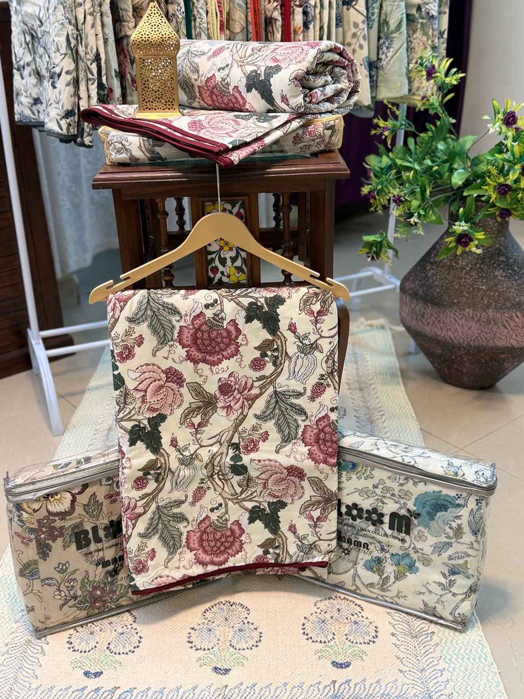 Mul Cotton Dohar (Red Floral Print)