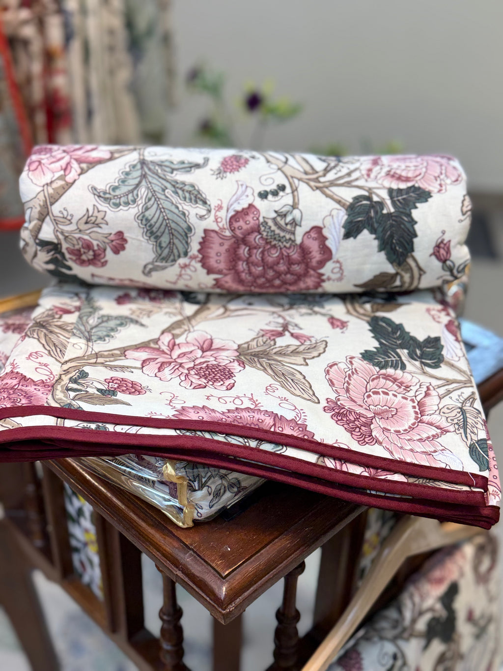 Mul Cotton Dohar (Red Floral Print)