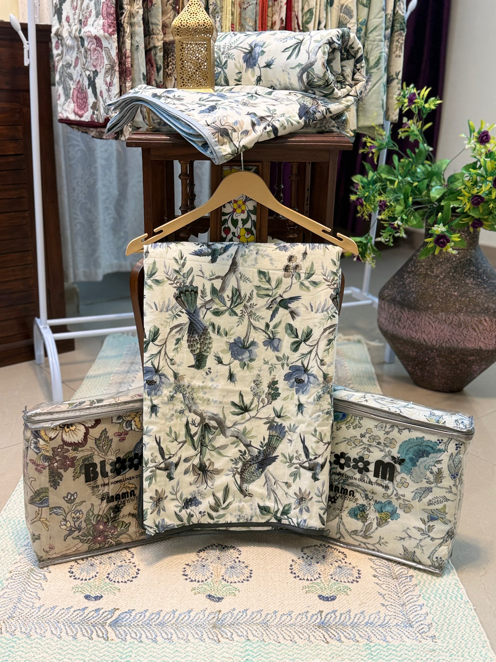 Mul Cotton Dohar (Blue Bird Paradise)