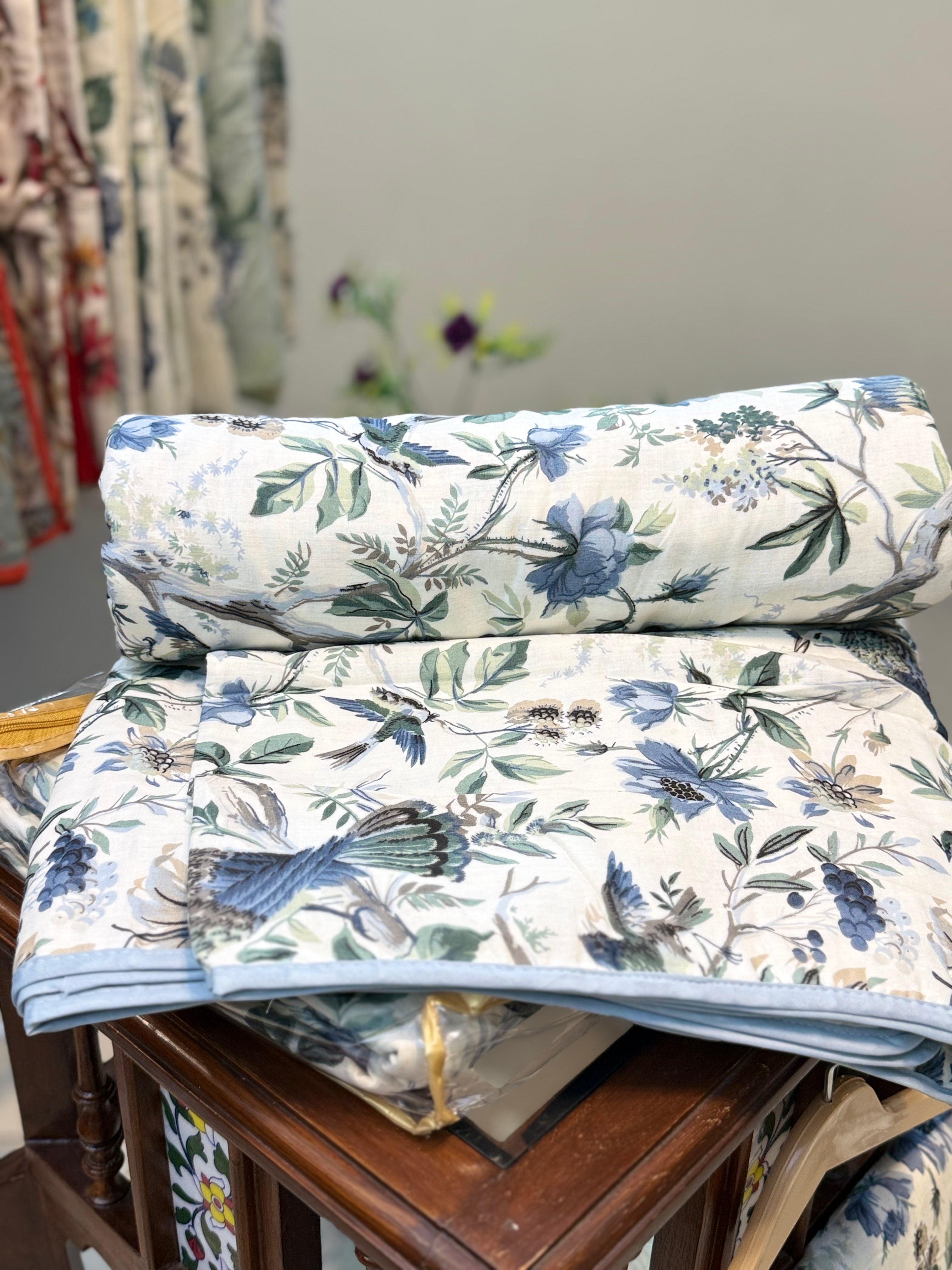 Mul Cotton Dohar (Blue Bird Paradise)