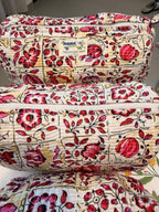 Set of 3 Utility Pouches ( White & Pink Floral Print )