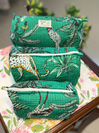 Set of 3 Utility Pouches ( Green Jungle Print )