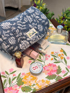 Set of 3 Utility Pouches ( Blue & White Floral )
