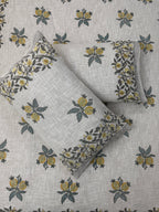 Jute cotton knitted hand block print premium bed cover Anar Print