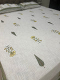 Jute cotton knitted hand block print premium bed cover Peela Dalia Patti