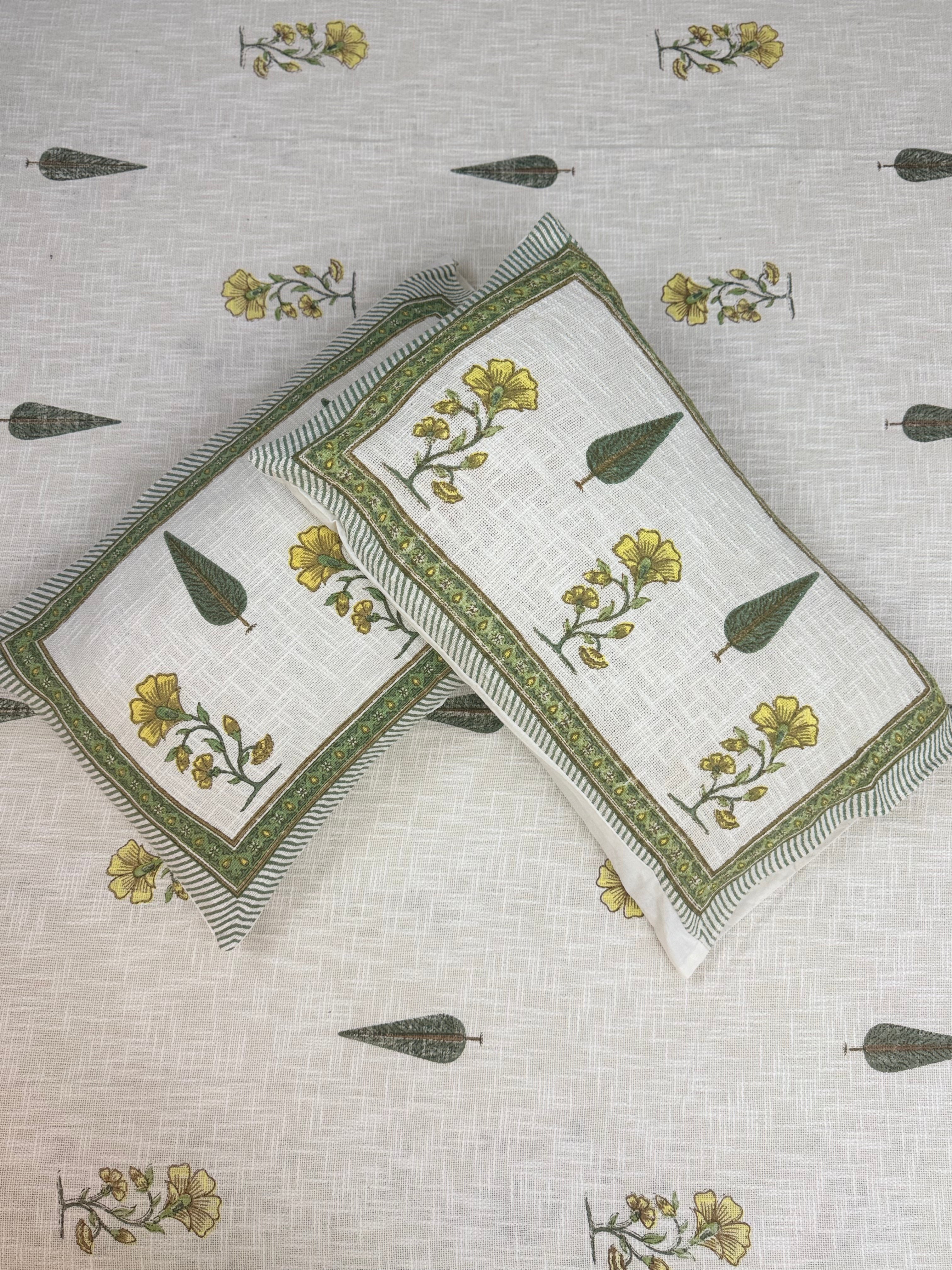 Jute cotton knitted hand block print premium bed cover Peela Dalia Patti