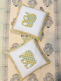 Authentic Hand Block Cushion Cover Elephant Print (16×16 inch - Set of 2)