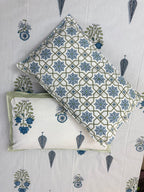 Fine Cotton Smooth Texture Everyday Bedsheet Blue & Green