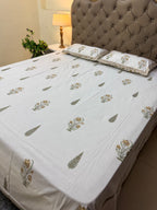 Fine Cotton Smooth Texture Everyday Bedsheet Yellow & Green