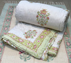 Hand Block Jaipuri Rajai Floral Bouquet