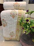 Hand Block Jaipuri Rajai Floral Bouquet