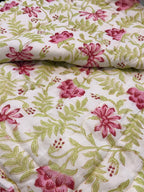 Hand Block Jaipuri Rajai Floral Daffodils Bouquet