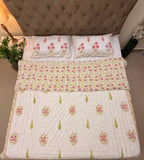 Hand Block Jaipuri Rajai Floral Daffodils Bouquet