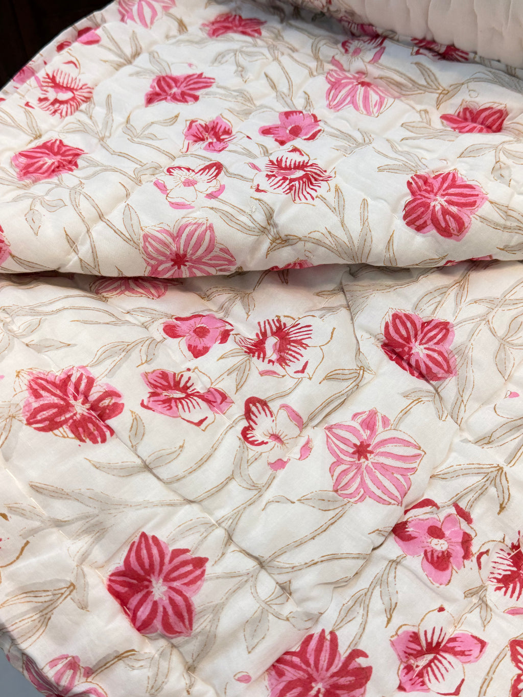 Hand Block Jaipuri Rajai Ambi Print