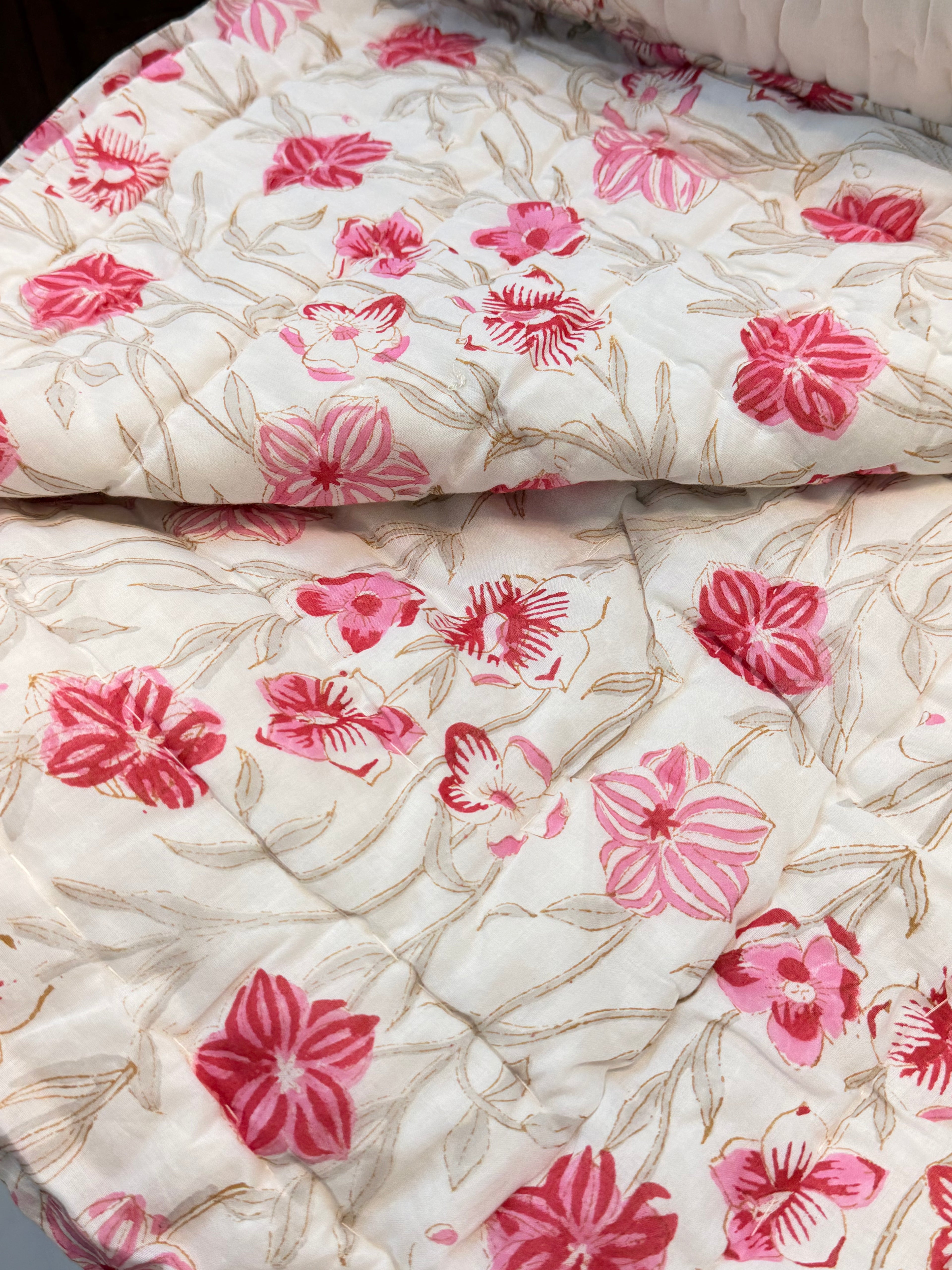 Hand Block Jaipuri Rajai Ambi Print