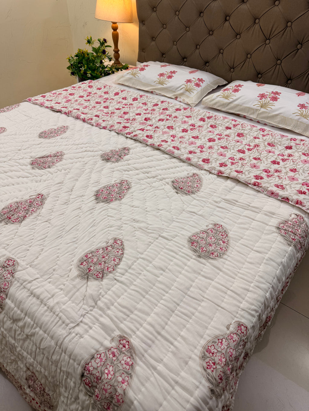 Hand Block Jaipuri Rajai Ambi Print