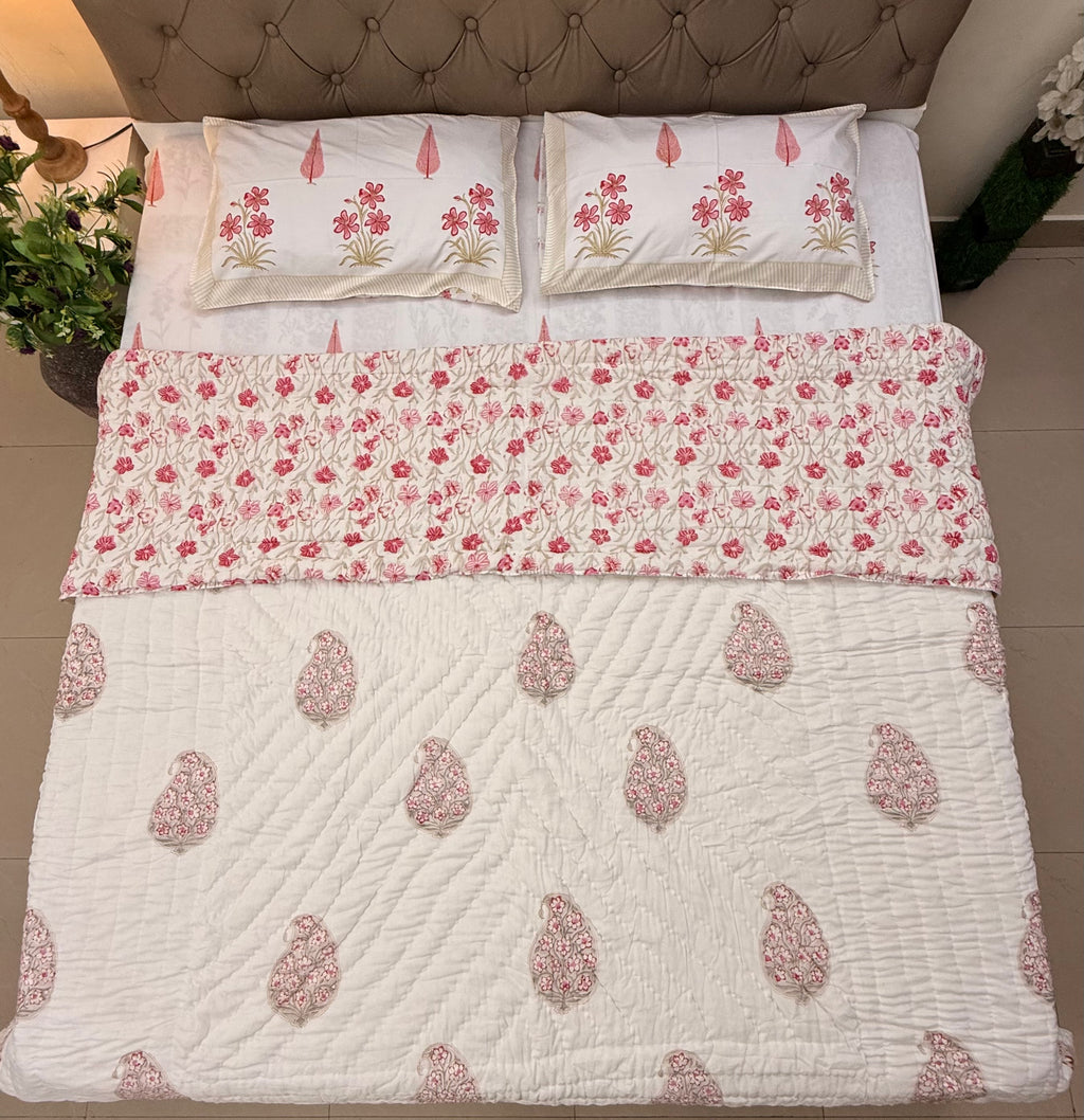 Hand Block Jaipuri Rajai Ambi Print